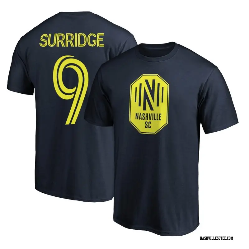 Men's Nashville SC ＃9 Sam Surridge Navy Name & Number T-Shirt