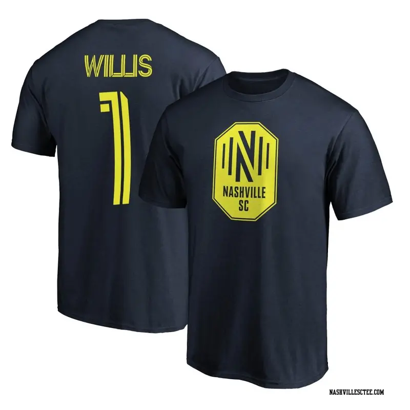 Youth Nashville SC ＃1 Joe Willis Navy Name & Number T-Shirt